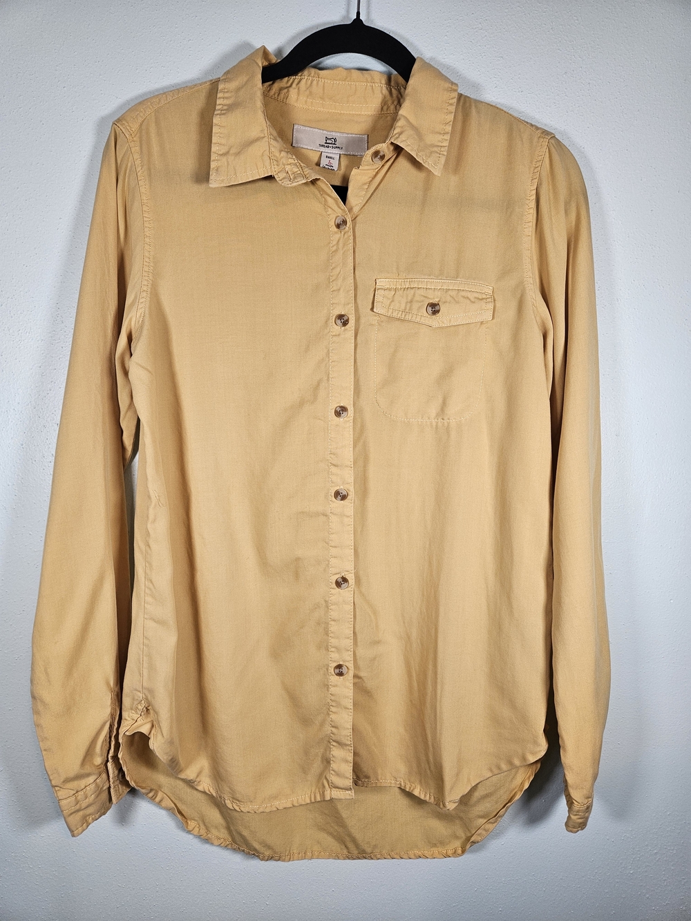 Thread & Supply Button-Down Shirt in Mustard Yellow